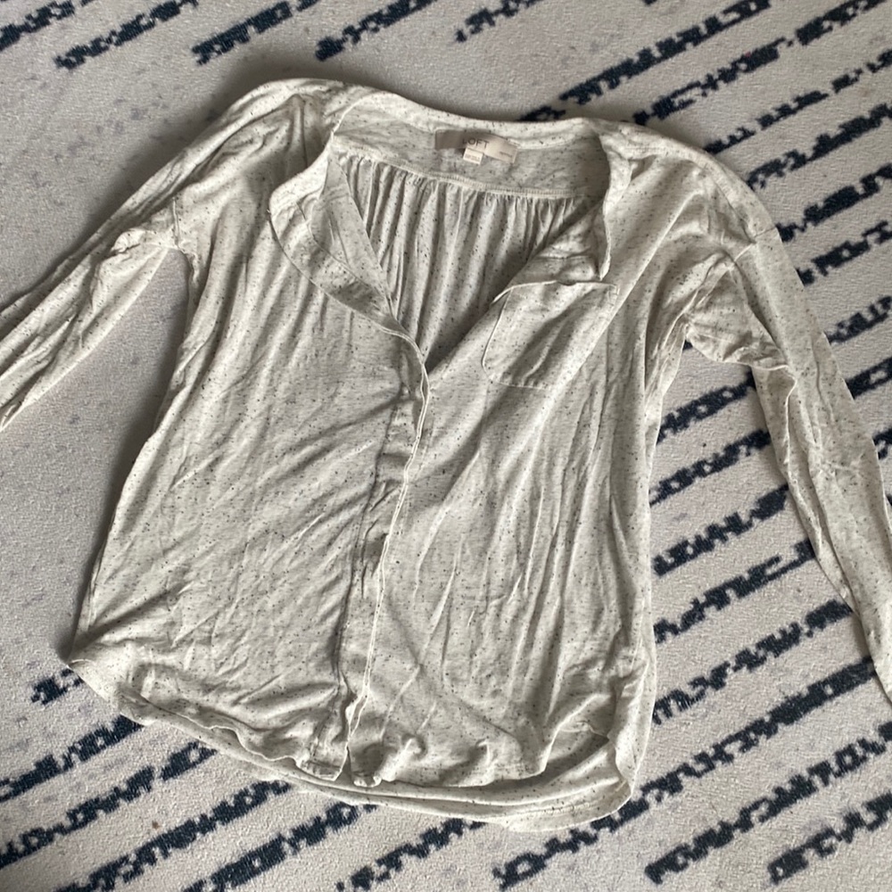 Grey speckled long sleep t-shirt